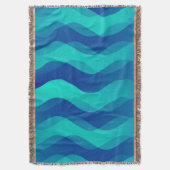 Funny Waves Blue Cyan + Ihre Idee Decke (Vorderseite Vertikal)