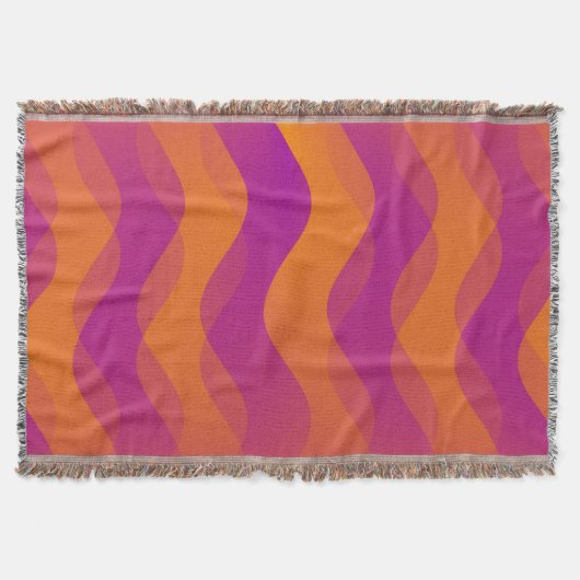 Funny Waves orange pink + Ihre Idee Decke (Vorderseite)