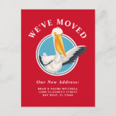 Funny Waving Pelican Moving Ankündigung Nautic Postkarte (Vorderseite)