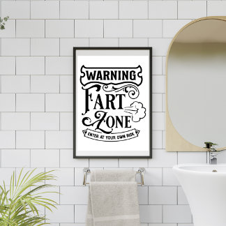 Funny WC Spaß Bad Herberge Airbnat Poster