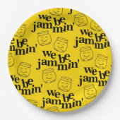 Funny We Be Jammin's lächelnde Tanzsaunen Pappteller (Vorderseite)