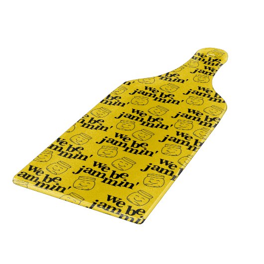 Funny We Be Jammin's lächelnde Tanzsaunen Schneidebrett (Ecke)