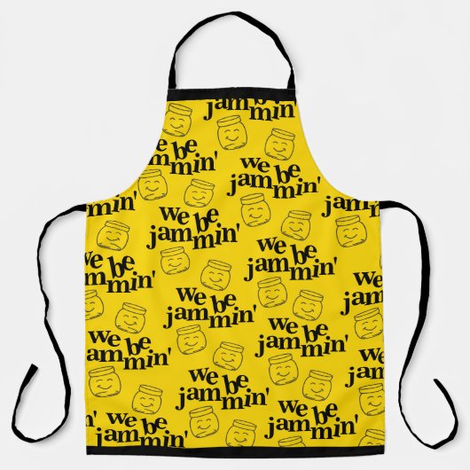 Funny We Be Jammin's lächelnde Tanzsaunen Schürze (Vorderseite)
