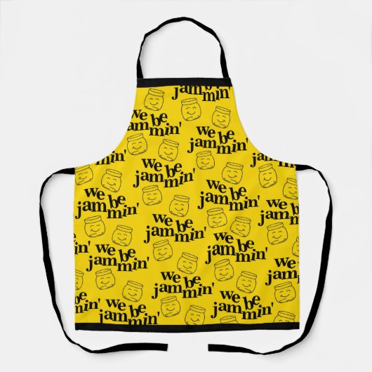 Funny We Be Jammin's lächelnde Tanzsaunen Schürze (Vorderseite)