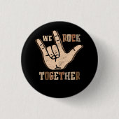 Funny We Rock Together Hands Signage Language Dist Button (Vorderseite)