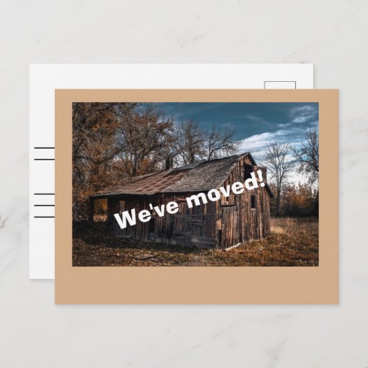 Funny We ve Moved Card Ankündigungspostkarte (Vorne/Hinten)