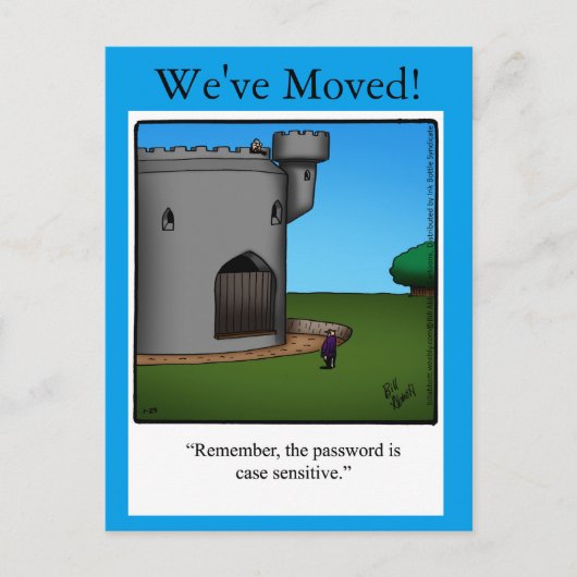 Funny "We ve Moved" Spaß Postcard Ankündigungspostkarte (Vorderseite)