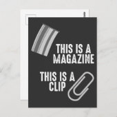Funny Weapon Spaß Rifle Pun Magazine Clip Postkarte (Vorne/Hinten)