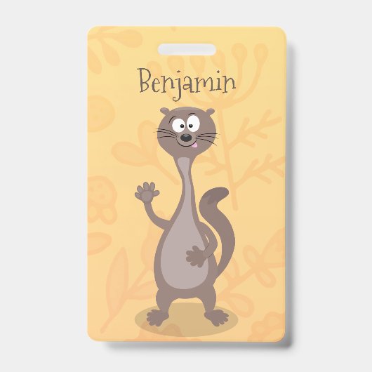 Funny Weasel Cartoon Illustration Ausweis (Vorderseite)