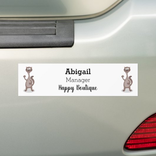 Funny Weasel Cartoon Illustration Autoaufkleber (Auf Auto)