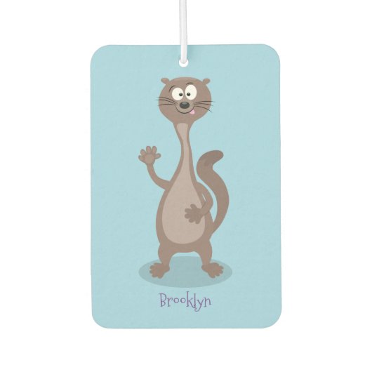Funny Weasel Cartoon Illustration Autolufterfrischer (Vorderseite)