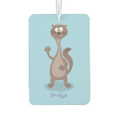Funny Weasel Cartoon Illustration Autolufterfrischer (Rückseite)