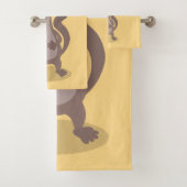 Funny Weasel Cartoon Illustration Badhandtuch Set (Insitu)