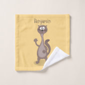 Funny Weasel Cartoon Illustration Badhandtuch Set (Waschlappen)
