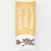 Funny Weasel Cartoon Illustration Banner (Vertikal)