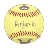 Funny Weasel Cartoon Illustration Baseball (Rückseite)