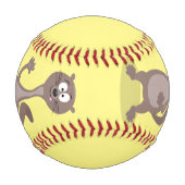 Funny Weasel Cartoon Illustration Baseball (Vorderseite)