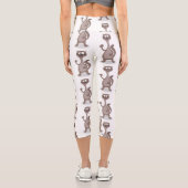 Funny Weasel Cartoon Illustration Capri Leggings (Rückseite)