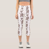 Funny Weasel Cartoon Illustration Capri Leggings (Vorderseite)