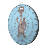 Funny Weasel Cartoon Illustration Dartscheibe (Vorderseite rechts)