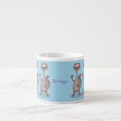Funny Weasel Cartoon Illustration Espressotasse (Vorderseite)