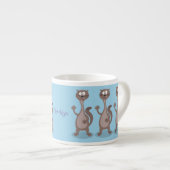Funny Weasel Cartoon Illustration Espressotasse (Vorderseite Rechts)