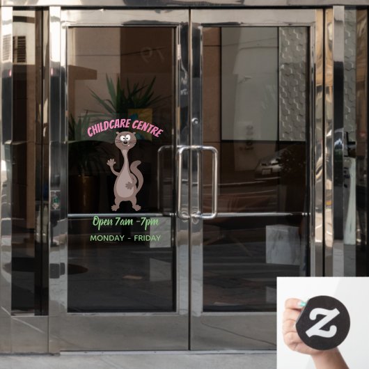 Funny Weasel Cartoon Illustration Fensteraufkleber (Büro Tür)