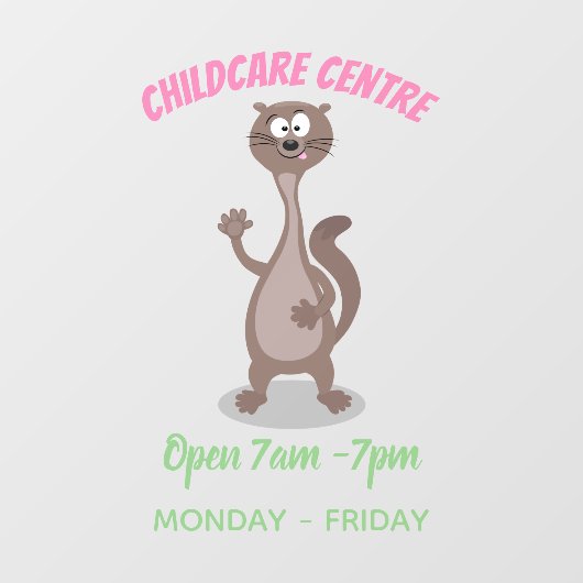 Funny Weasel Cartoon Illustration Fensteraufkleber (Blatt)