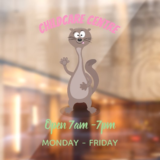 Funny Weasel Cartoon Illustration Fensteraufkleber (Blatt 2)