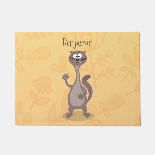 Funny Weasel Cartoon Illustration Fußmatte (Vorderseite)