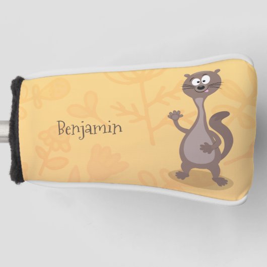 Funny Weasel Cartoon Illustration Golf Headcover (Vorderseite)