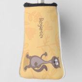 Funny Weasel Cartoon Illustration Golf Headcover (Rotieren 90)