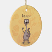 Funny Weasel Cartoon Illustration Keramik Ornament (Rechts)