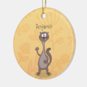 Funny Weasel Cartoon Illustration Keramik Ornament (Links)