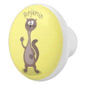 Funny Weasel Cartoon Illustration Keramikknauf (Rechts)