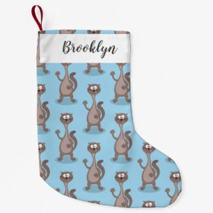 Funny Weasel Cartoon Illustration Kleiner Weihnachtsstrumpf