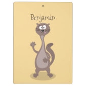 Funny Weasel Cartoon Illustration Klemmbrett (Rückseite)