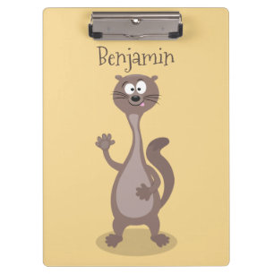 Funny Weasel Cartoon Illustration Klemmbrett