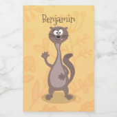 Funny Weasel Cartoon Illustration Lebensmitteletikett (Einzelnes Label)