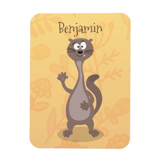 Funny Weasel Cartoon Illustration Magnet (Vertikal)