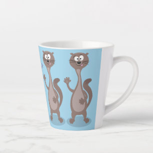 Funny Weasel Cartoon Illustration Milchtasse