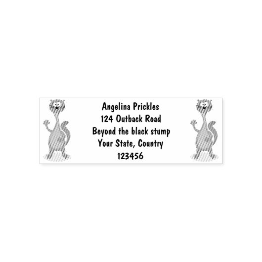 Funny Weasel Cartoon Illustration Permastempel (Design)