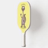 Funny Weasel Cartoon Illustration Pickleball Schläger (Links)