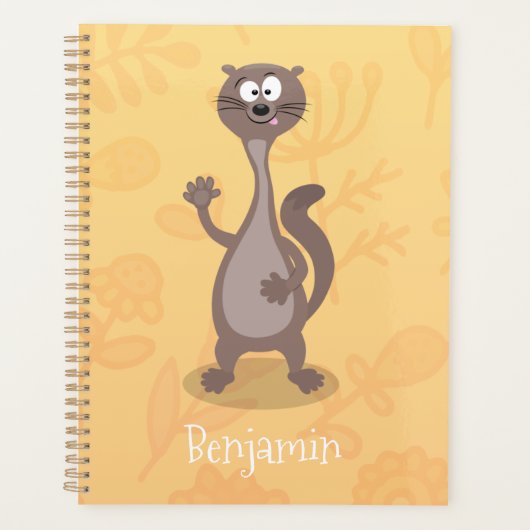 Funny Weasel Cartoon Illustration Planer (Vorderseite)