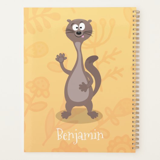 Funny Weasel Cartoon Illustration Planer (Rückseite)