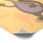 Funny Weasel Cartoon Illustration Poster (Ecke)