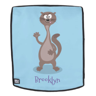 Funny Weasel Cartoon Illustration Rucksack