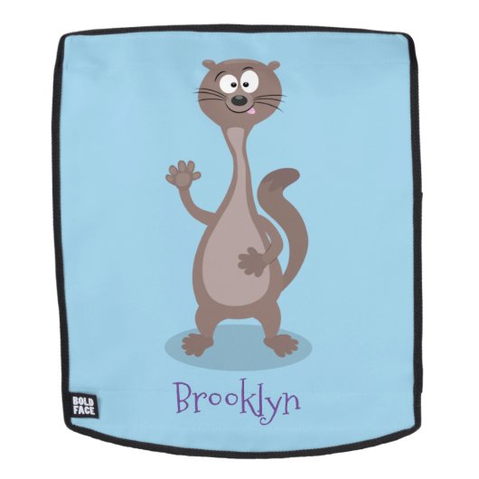 Funny Weasel Cartoon Illustration Rucksack (Abnehmbare Front)