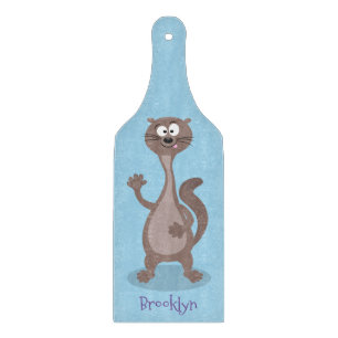Funny Weasel Cartoon Illustration Schneidebrett