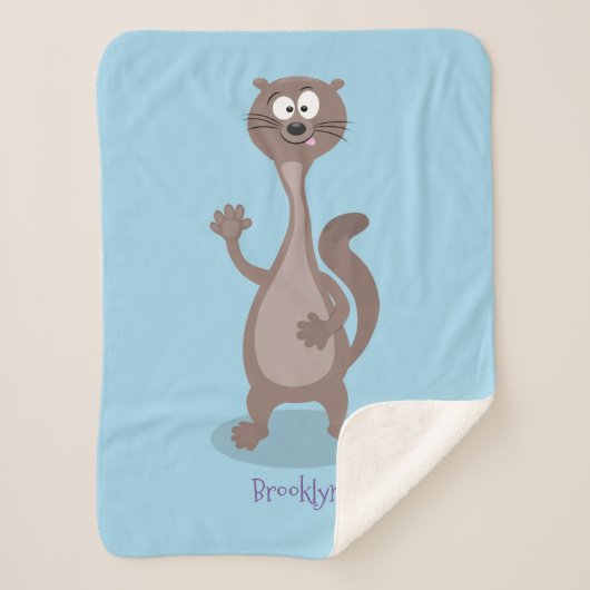 Funny Weasel Cartoon Illustration Sherpadecke (Vorderseite)